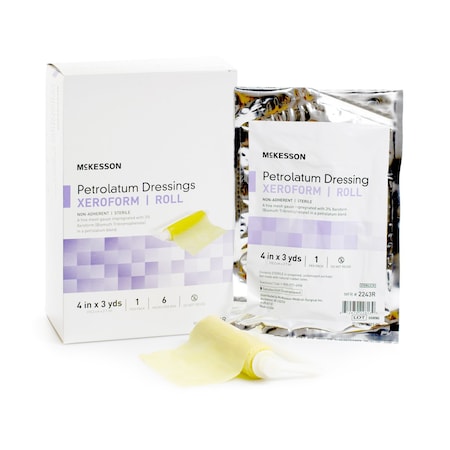Mckesson Xeroform Petrolatum Dressing 4" x 3 yd. Roll Gauze, PK 6 2243R